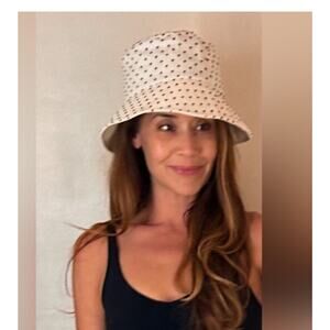 NWT $48 ~ ANTHROPOLOGIE ~ Lulla Polka Dot Bucket HAT One size